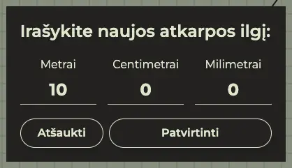 Įveskite matmenis